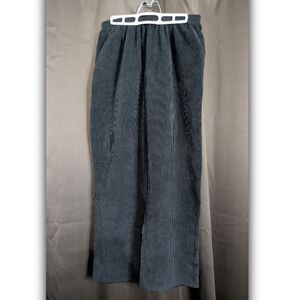 Alfred Dunner Pants Womens 14 Black Gray Corduroy Straight Leg w/Pockets Casual